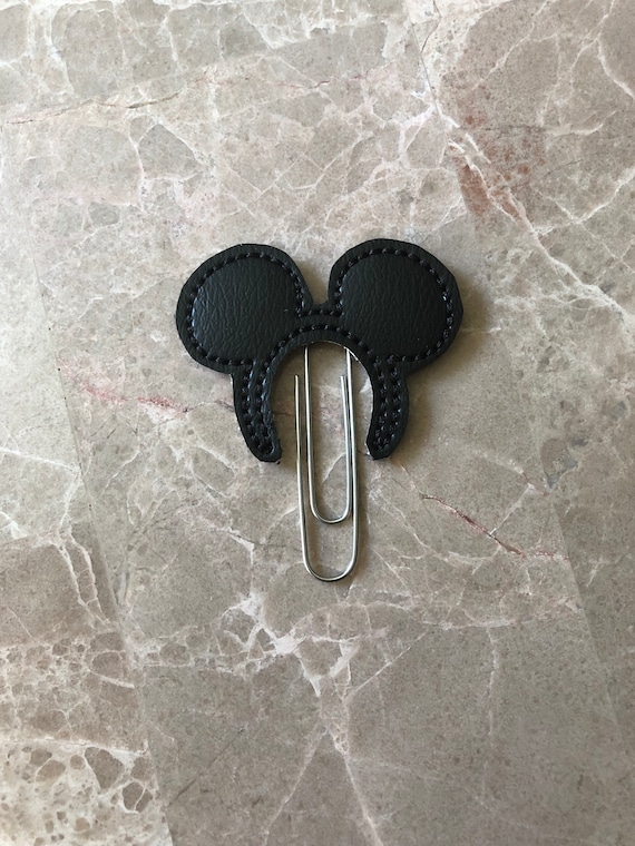 Black Vinyl Mouse Ears Clip/Planner Clip/Bookmark. Mouse Ears Planner Clip. Mouse Planner Clip.