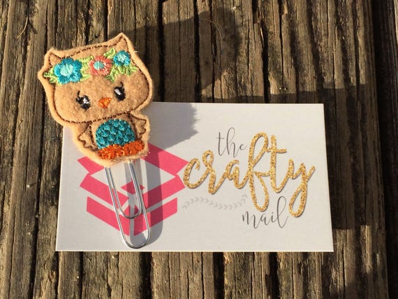 Luau Owl Clip/Planner Clip/Bookmark.