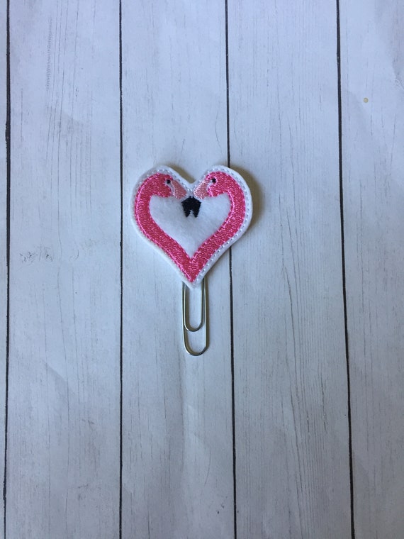 Flamingo Heart Clip/Planner Clip/Bookmark. Flamingo Planner Clip. Animal Planner Clip. Heart Planner Clip. Summer Planner Clip