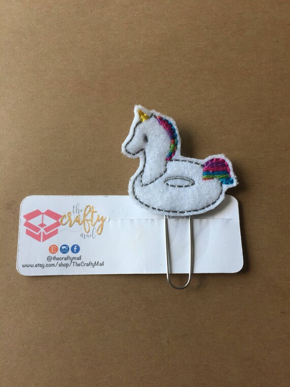 Glitter Unicorn Float Clip/Planner Clip/Bookmark. Unicorn planner clip
