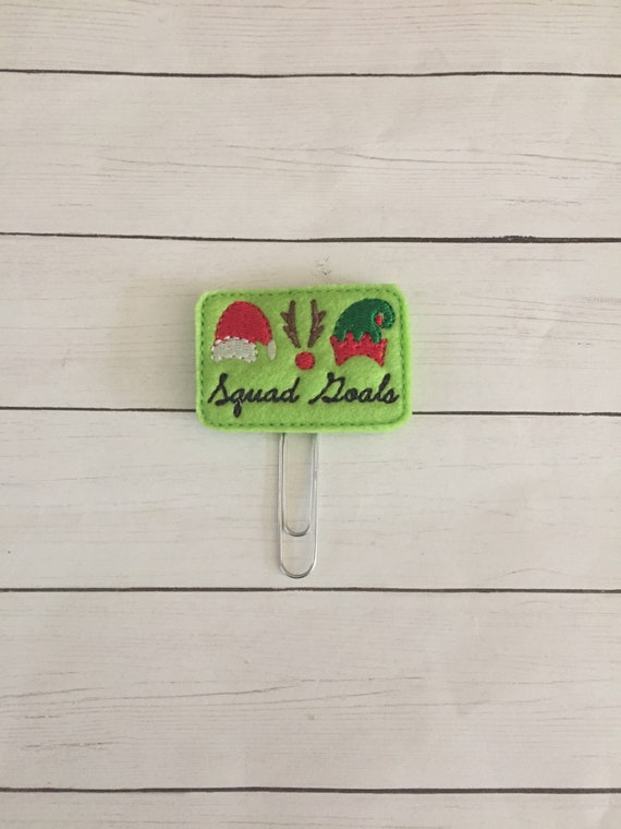 Christmas Squad Goals Clip/Planner Clip/Bookmark. Squad goals planner clip. Santa planner clip. Elf planner clip. Christmas planner clip