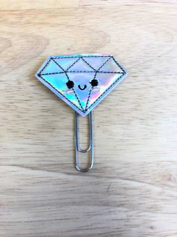 Holographic Kawaii Diamond planner Clip/Planner Clip/Bookmark. Diamond Planner Clip. Gemstone Planner Clip. Holo Planner Clip.