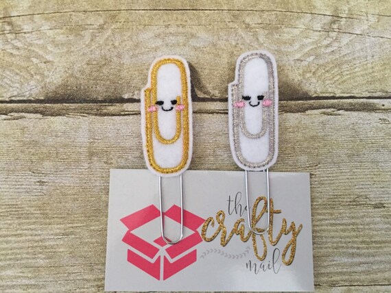 Smiling Face Paper Clip/Planner Clip. Your Choice of silver or gold. Office planner clip