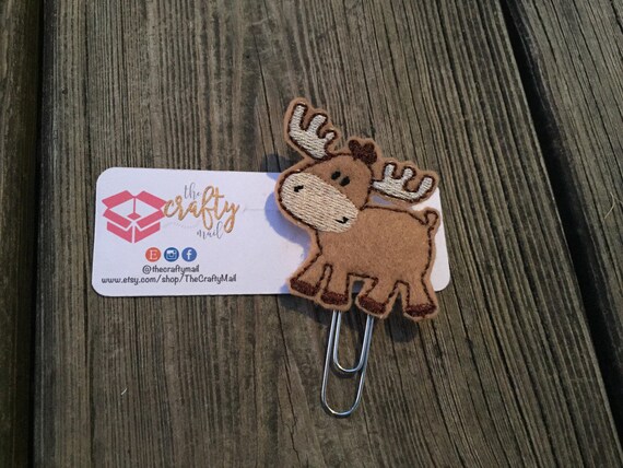 Full body Moose Planner Clip/Paper Clip/Feltie Clip. Moose planner clip. Moose feltie. Animal Feltie Clip