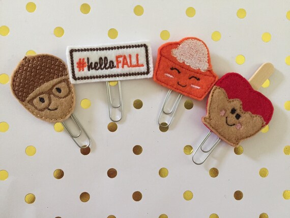 Hello Fall planner Clip Pack/Planner Clip/Bookmark. Fall planner clip/Autumn planner clips/pumpkin planner clip/geeky planner clip