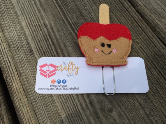 Candy Apple Planner Clip/Paper Clip/Feltie Clip. Fall planner clip