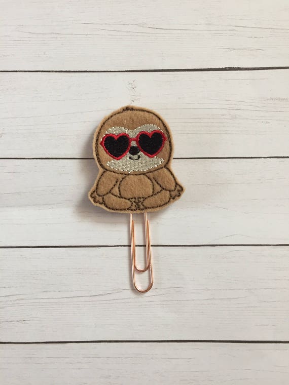 Valentine Sloth planner Clip/Planner Clip/Bookmark. Sloth Planner Clip. Love Planner Clip. Valentine Planner Clip. Valentines Clip.
