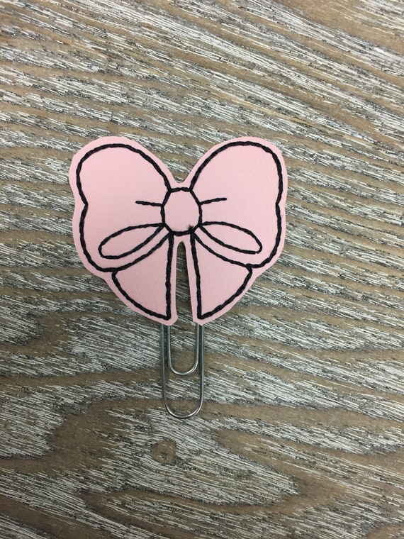 Pink Leather Vinyl Bow planner Clip/Planner Clip/Bookmark. Bow Planner Clip. Glitter planner clip. Pink Bow. Fancy Bow Planner Clip