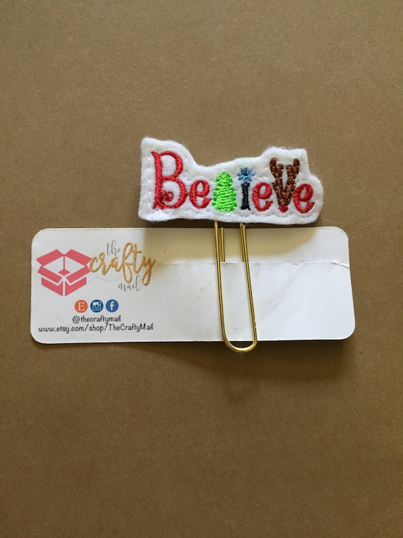 Christmas Believe planner Clip/Planner Clip/Bookmark. Christmas planner clip