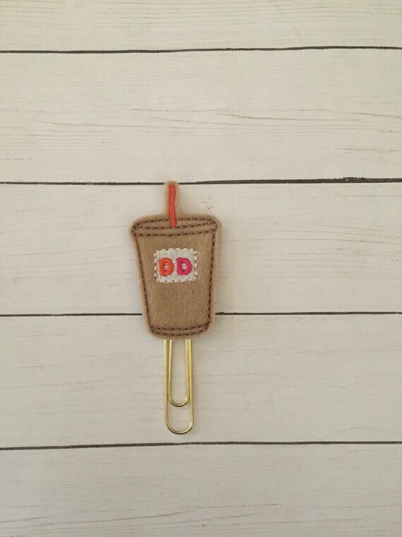 Dunkin cold coffee Clip/Planner Clip/Bookmark. DD Planner Clip. Coffee Planner Clip. Dunkin Donuts planner clip