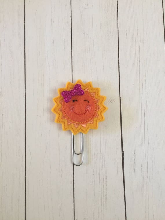 Sun Planner Clip/Planner Clip/Bookmark. Sunshine Planner Clip. Summer Planner Clip. Weather Planner Clip