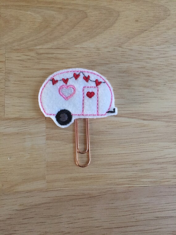 Heart Valentine Planner Clip. Valentine Planner Clip. Camper Planner Clip. Travel planner clip. Camping planner clip