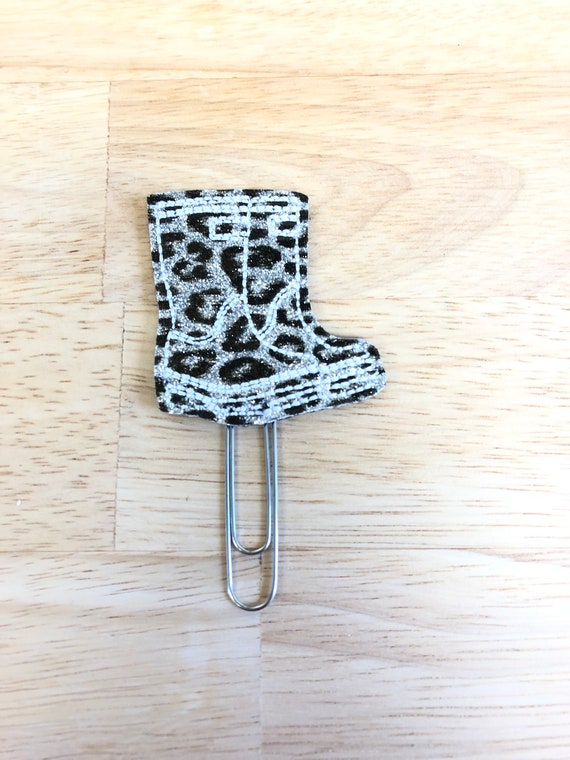 Leopard Print Vinyl Rain Boots planner Clip/Planner Clip/Bookmark. Boots Planner Clip. Leopard Print Planner. Leopard planner clip