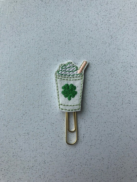 St Patrick's Day Frappucino Clip/Planner Clip/Bookmark. St Patrick's Day Planner Clip. Frappucino Clip. Coffee Planner Clip. Clover Coffee