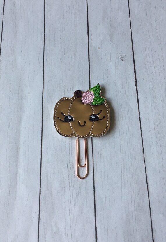 Rose Gold Mirror Vinyl Pumpkin planner Clip/Planner Clip/Bookmark. Pumpkin Planner Clip. Fall Planner Clip. Girl Planner Clip. Planner
