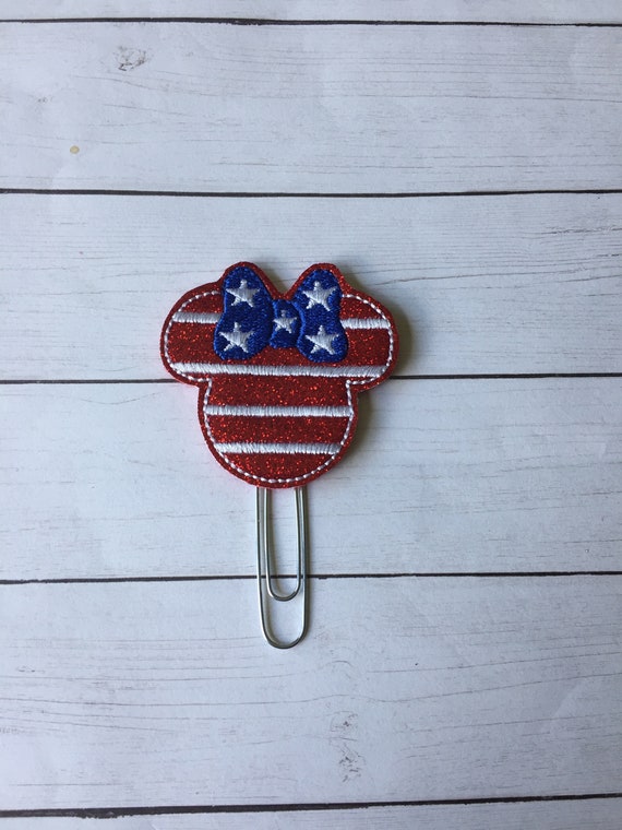 Miss Patriotic Mouse planner Clip/Planner Clip/Bookmark. Patriotic Planner Clip. 4th of July Planner Clip. Independence Day Planner Clip