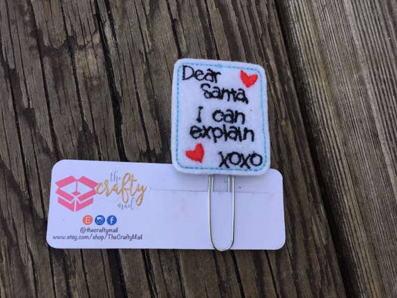 Dear Santa Letter Planner Clip/Paper Clip/Feltie Clip. Coffee Planner Clip. Fall Planner Clip. Christmas Planner Clip