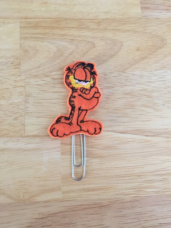 Garfield Clip/Planner Clip/Bookmark. Orange cat planner clip. Cartoon cat planner clip. Comic planner clip