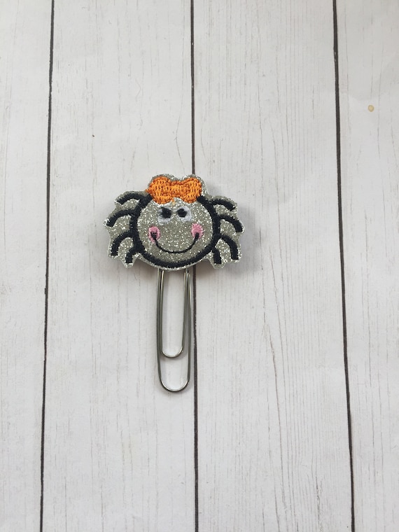 Glitter Spider Clip/Planner Clip/Bookmark. Fall Planner Clip. Spider Planner Clip. Halloween Planner Clip. Glitter Planner Clip