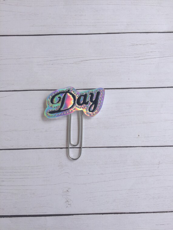 Day Holographic Planner Clip/Planner Clip/Bookmark. Name Planner Clip. Personal Planner Clip. Holo Planner Clip