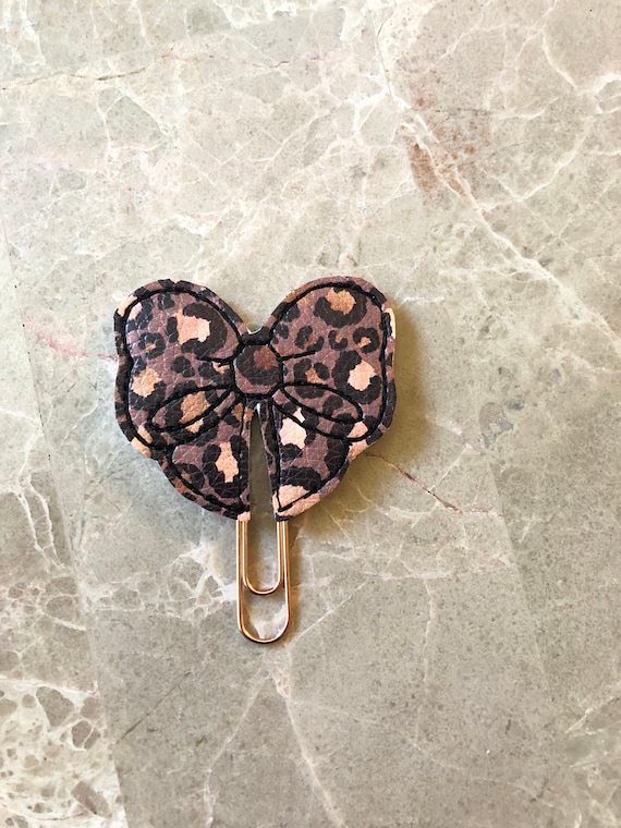 Leopard Cheetah Bow Planner Clip/Bookmark. Bow Planner Clip. Leopard Planner Clip. Leopard Bow. Cheetah Bow