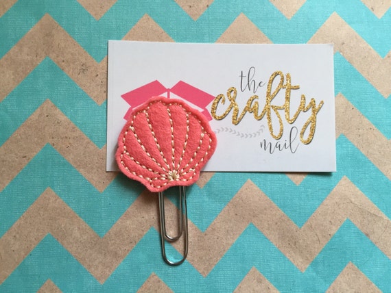 Coral Seashell Paper Clip/Planner Clip/Bookmark.