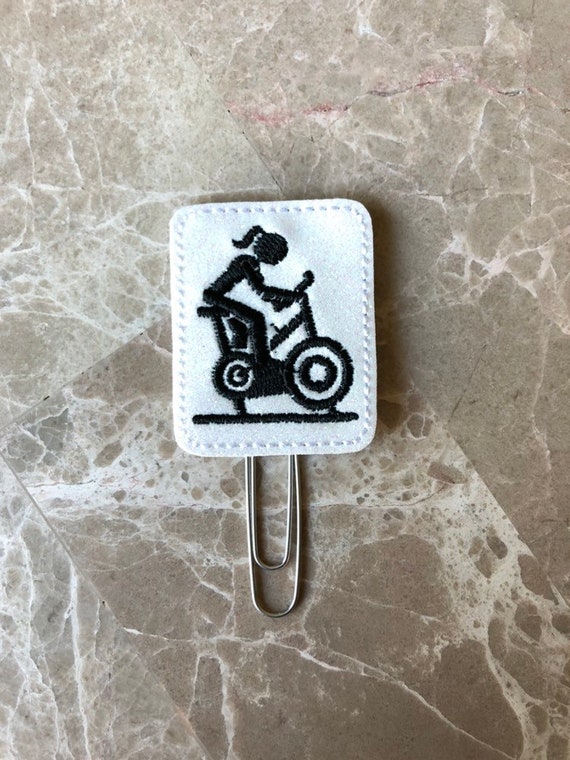 Spinner planner Clip/Planner Clip/Bookmark. Spin planner clip. Spin Class planner clip. Bicycle planner clip.