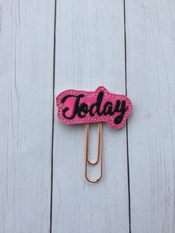 Hot Pink & Black Today Planner Clip/Planner Clip/Bookmark. Today Planner Clip. Word Planner Clip. Heart Planner Clip