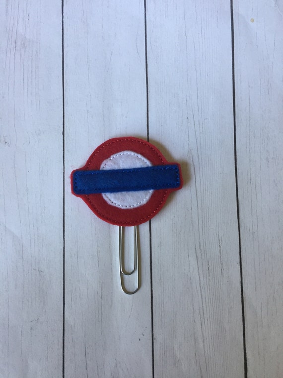 London Underground Sign Clip/Planner Clip/Bookmark. London Planner Clip. Underground Sign. Underground Planner Clip.