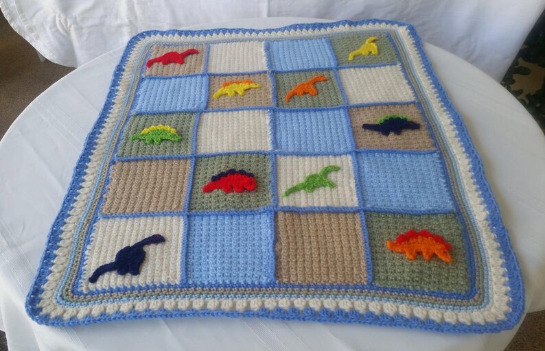 Crochet Baby Blanket Car Applique Blanket Tractor Applique Etsy