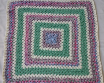 crochet baby blanket, crochet afghan, crochet throw, granny blanket, granny throw, crochet spring throw, crochet lapghan,girl crib blanket