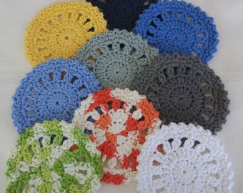 Crochet coasters, crochet barware, fancy coasters, cotton coasters, cotton trivet, crochet trivet, cotton drink ware, crochet drink ware