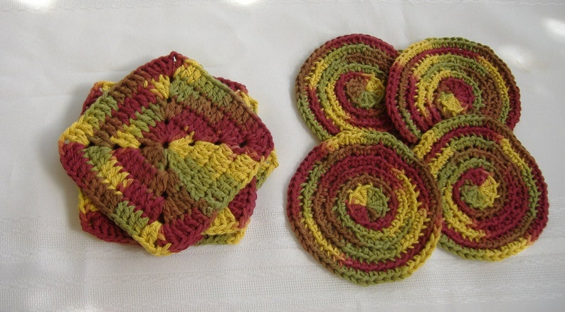 4 green coaster set,peppermint coasters,cotton coasters,crochet coaster,red cotton coasters,green crochet coasters, green housewares kitchen image 10