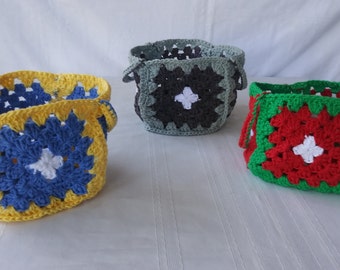 crochet basket,catchall basket,storage basket,crochet storage basket, entryway basket, crochet organizer basket, crochet basket with handles