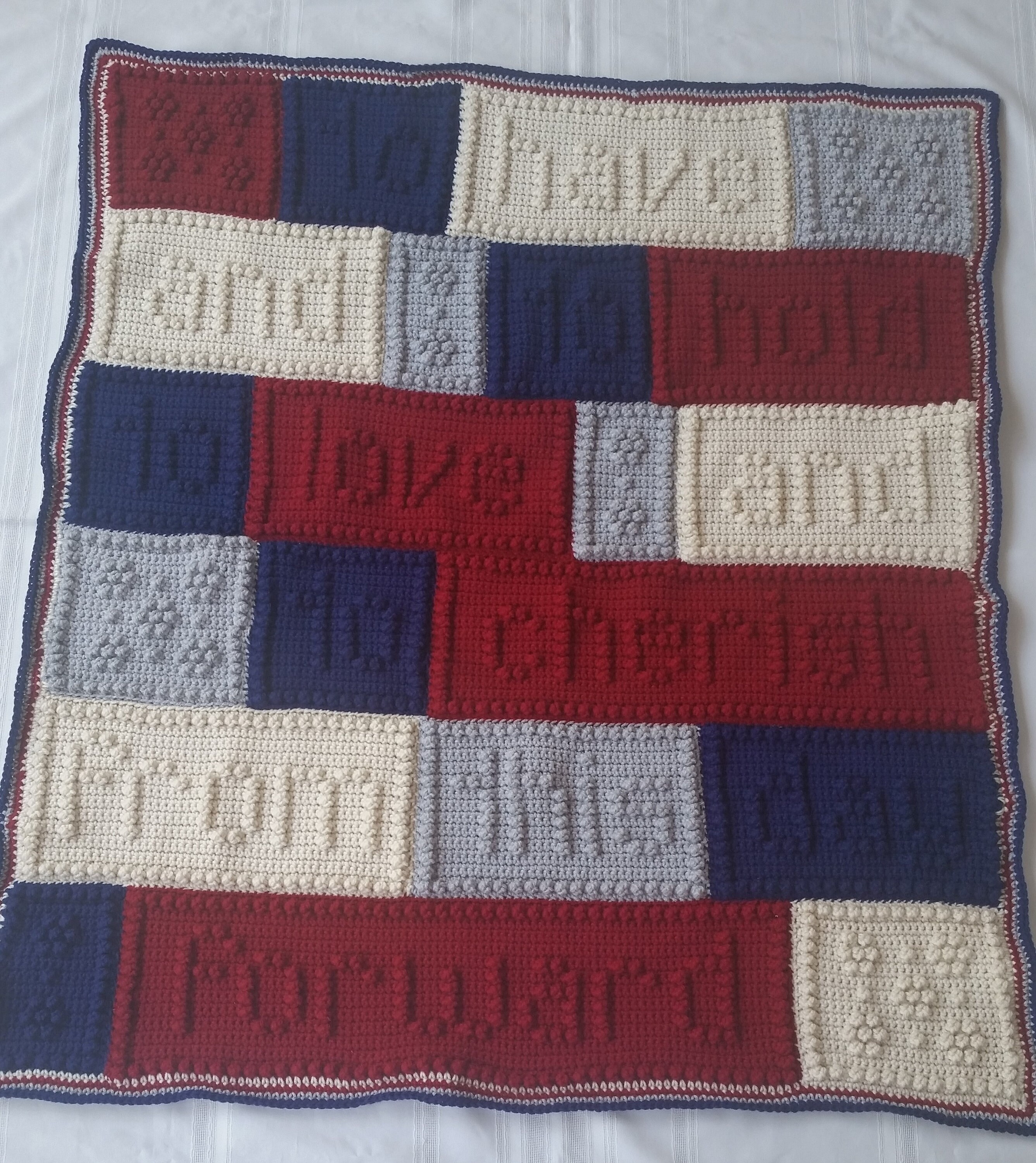 Crochet Dad blanket popcorn blanket blanket with words Dad Etsy