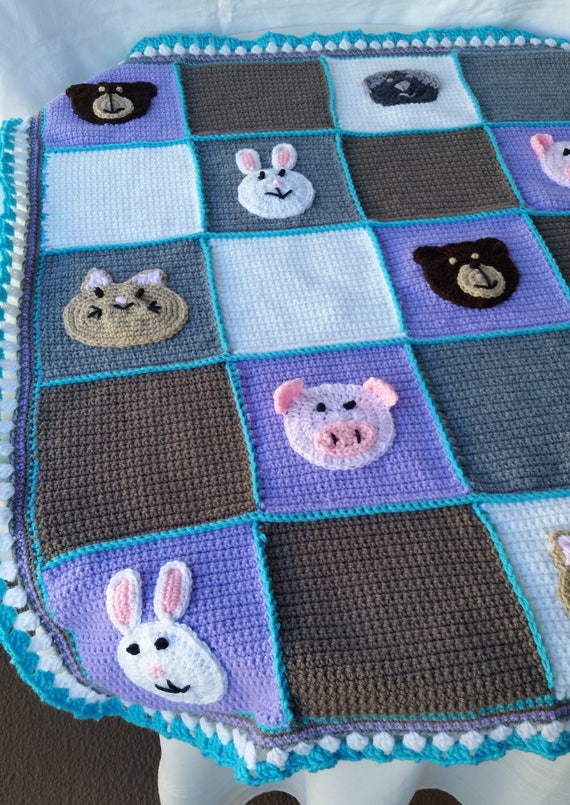 Couverture Danimal De Crochet Couverture De Bebe De Crochet Etsy Couverture Danimal De Crochet Couverture De Bebe De Crochet Etsy