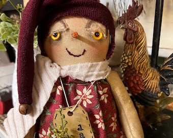 9” Primitive Snow Gir-Winter Dolls-Snowmen