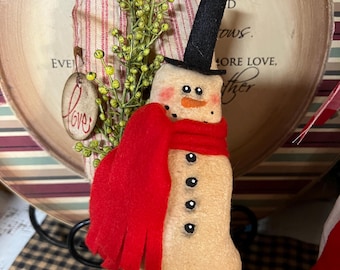 9” Primitive Heart Wirh Snowman-Valentine Heart-Winter