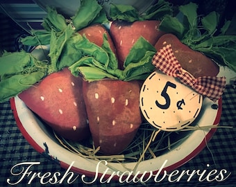 4” Primitive Strawberries-Summer-Fruit-Primitive Decor