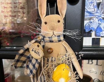 15”Basil Bunny Doll-Spring Bunny-Farmhouse-Primitive-Handmade-Rustic