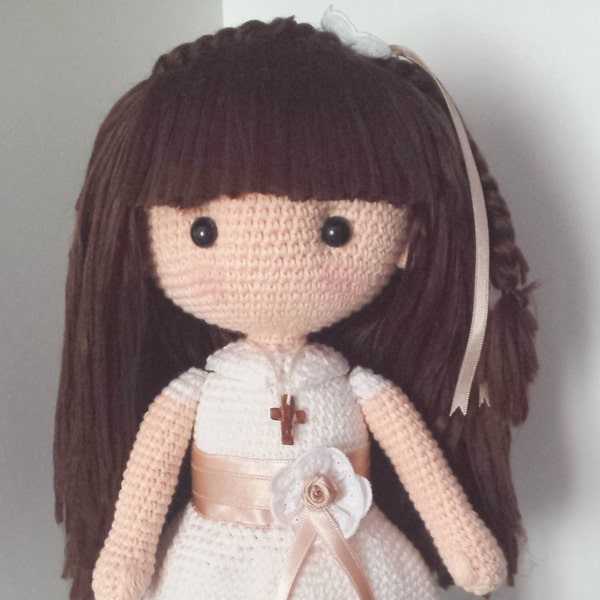 PATTERN FIRST COMMUNION crochet doll amigurumi / Patrón de muñeca de ganchillo de Primera Comunión