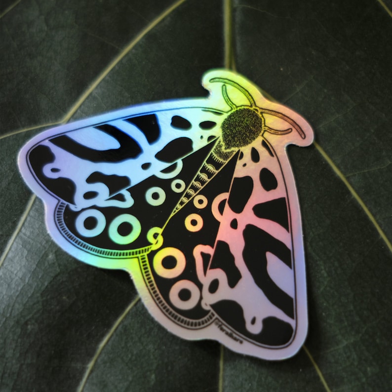 Tiger Moth Holographic Vinyl Sticker Decal Slap Up | Etsy