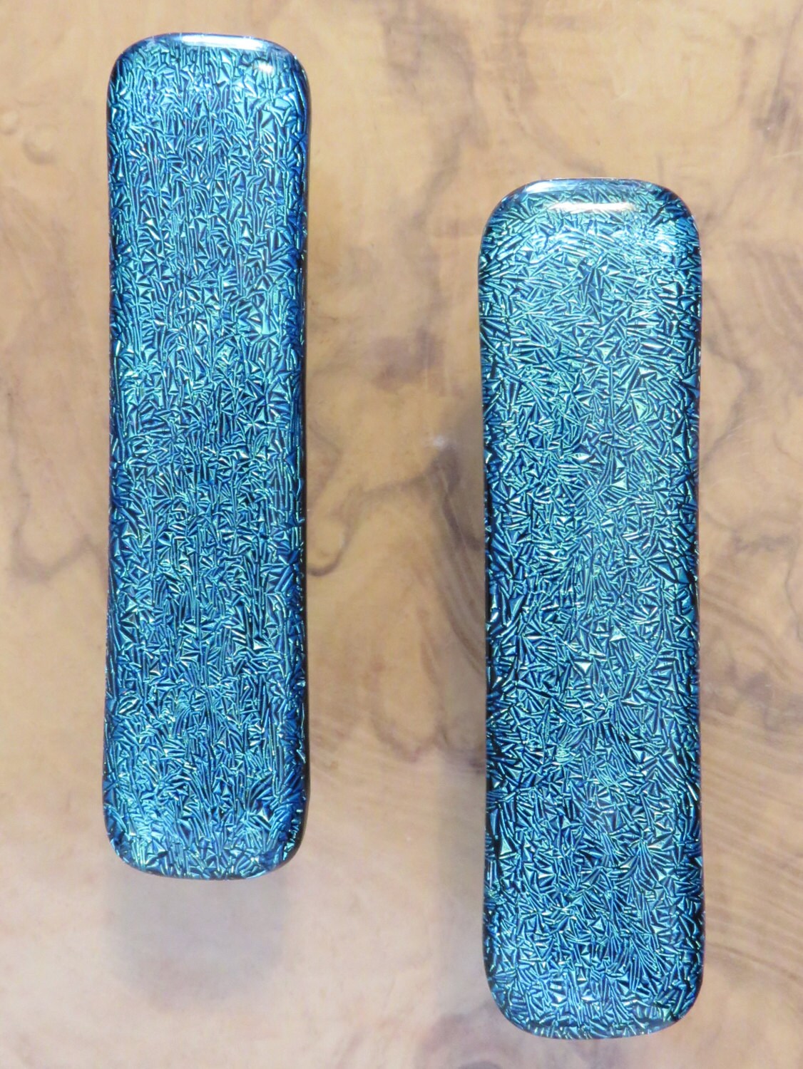 Art glass pulls. Home decor. Dichroic glass Etsy