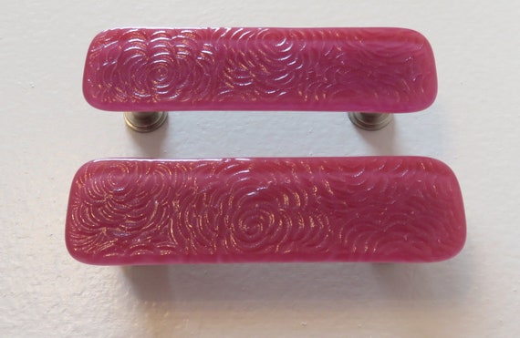 Glass Cabinet Pulls Drawer Knobs Cabinet Hardware Embossed Etsy
