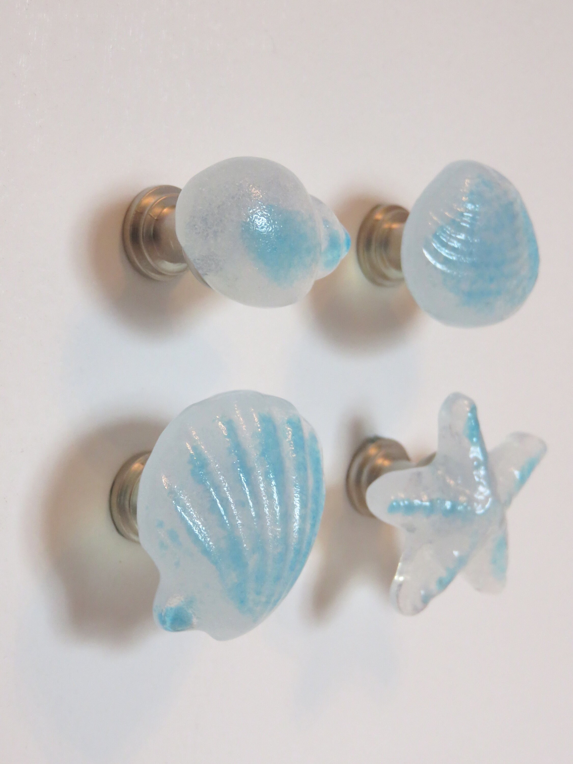 Beach theme knobs sea shell knobs and pulls coastal decor Etsy