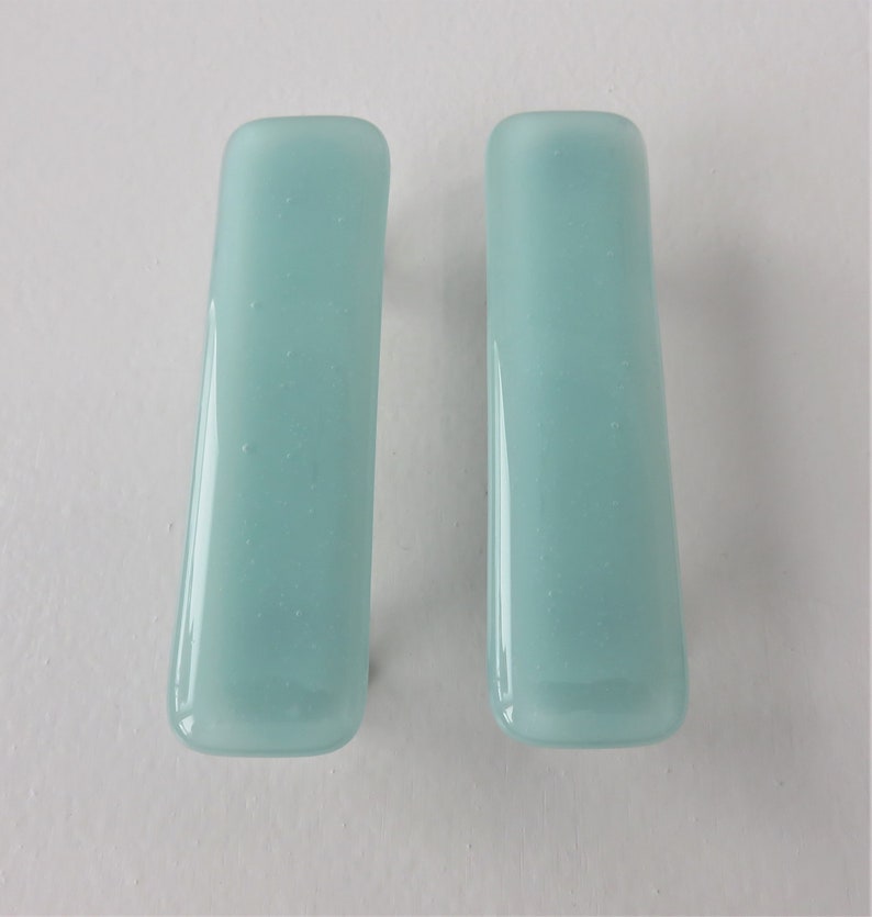 Custom glass hardware. Robins egg blue knobs and Etsy