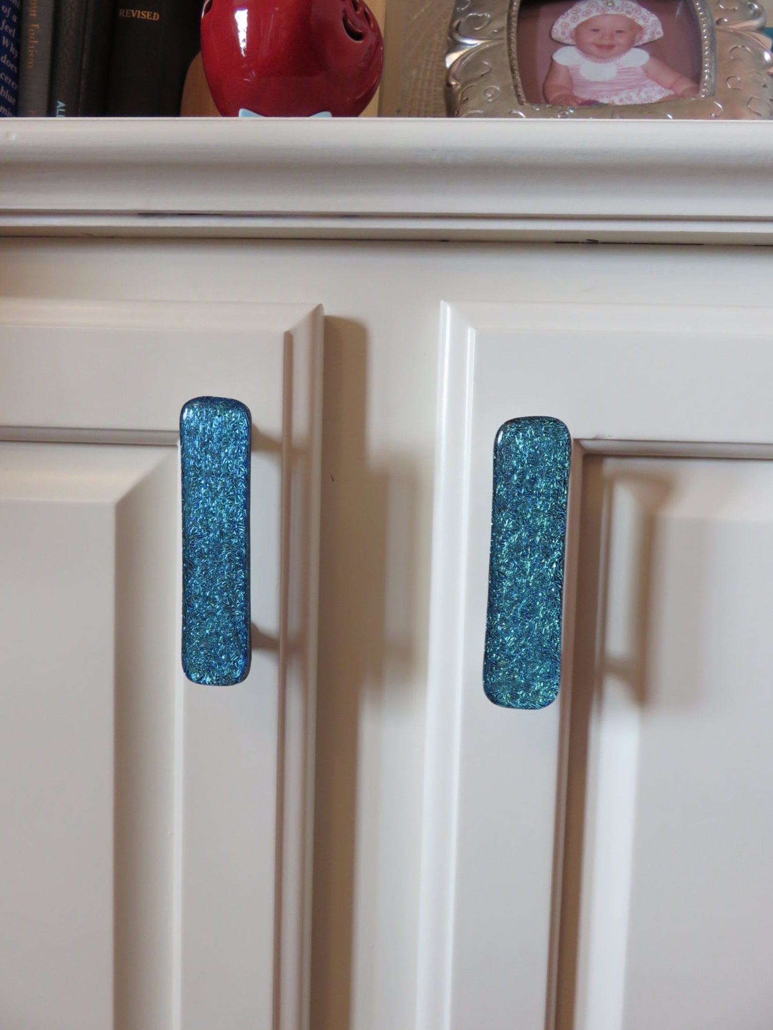 Art glass pulls. Home decor. Dichroic glass Etsy
