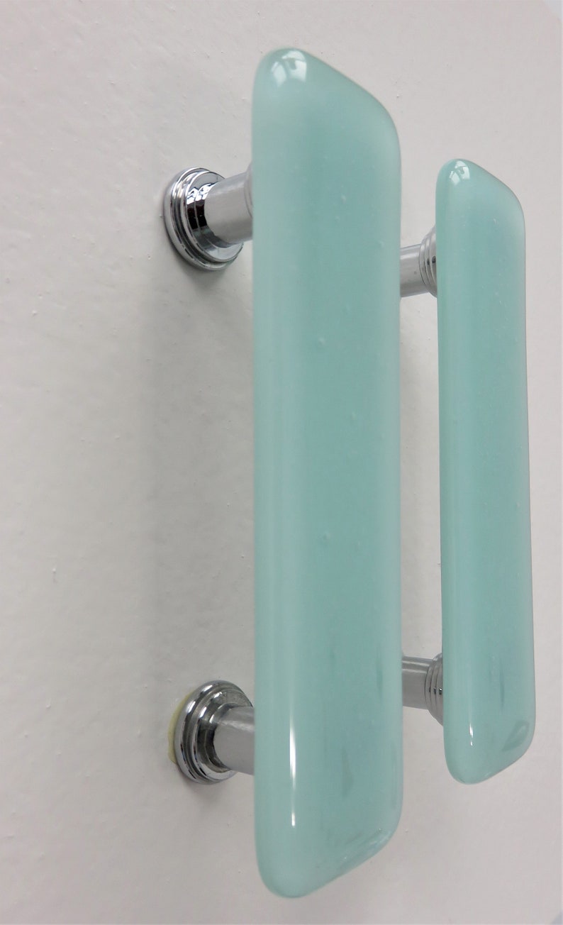 Custom glass hardware. Robins egg blue knobs and Etsy