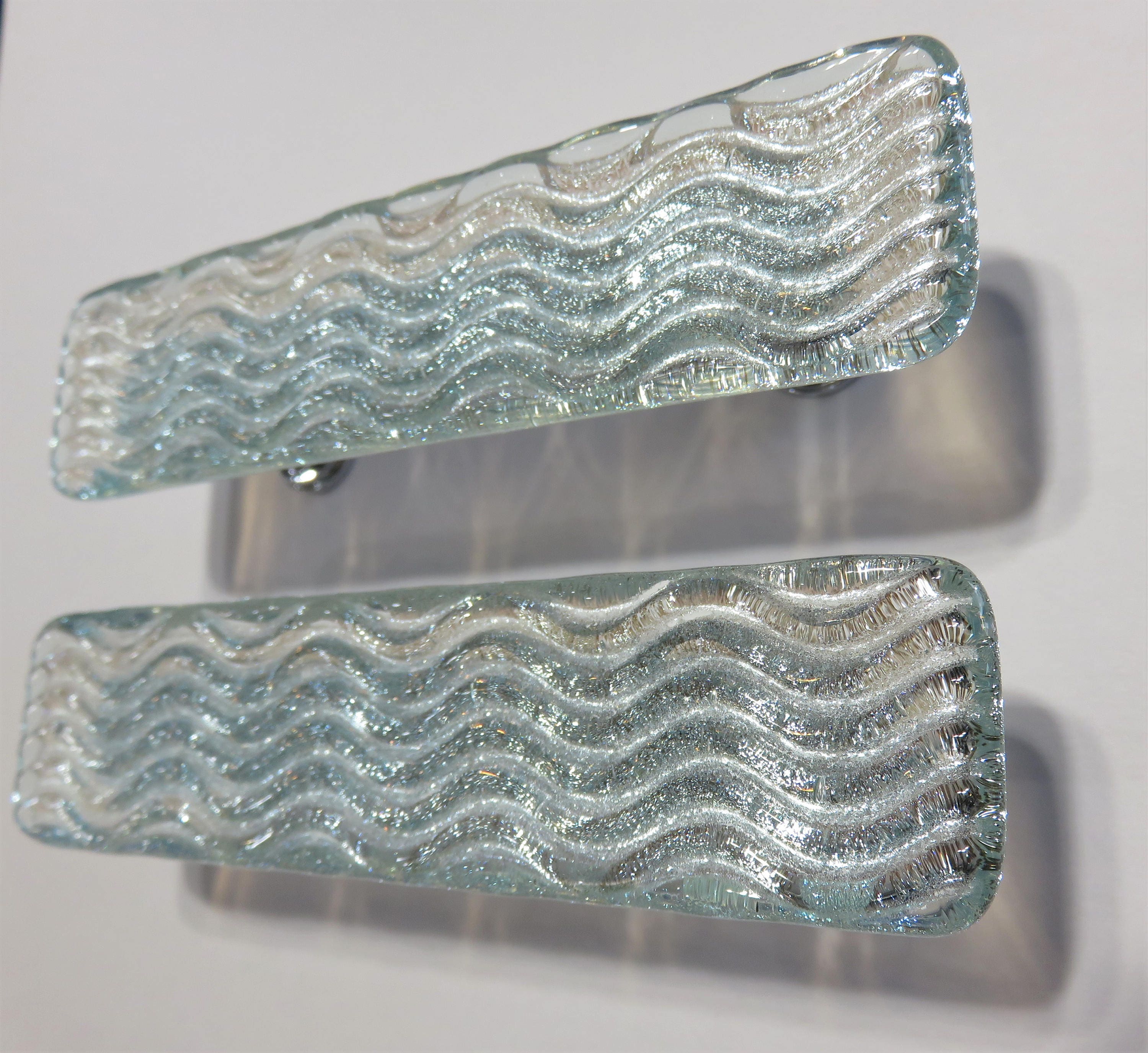 Unique Textured Glass Cabinet Hardware Ripple Texture Pull Etsy