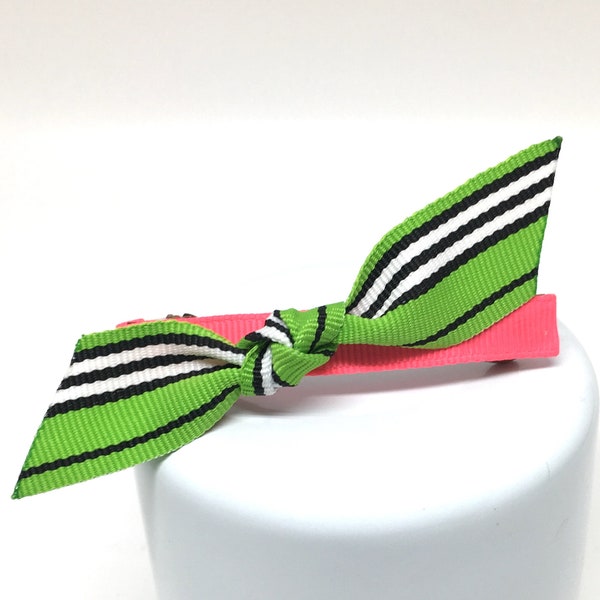 ODD Mod Hair Clip - Preppy Green Stripe